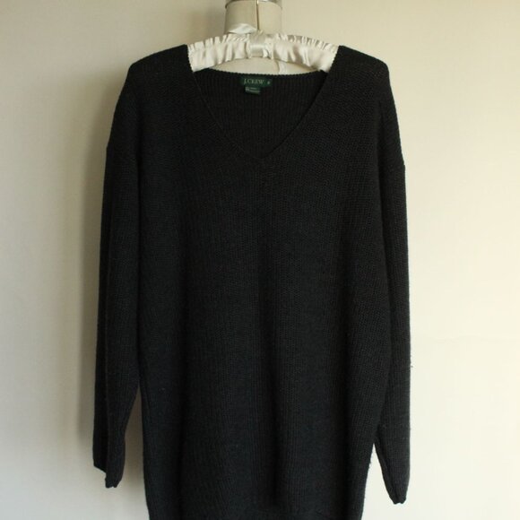 J Crew Mens Merino Wool Dark Gray Sweater, Size Medium, V Neck Pullover - Picture 2 of 11